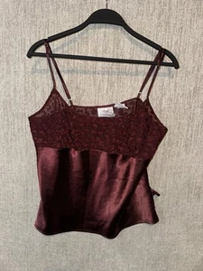 Vintage Y2K Top Womens Sz L Satin Fairy Grunge Whimsigoth Lingerie Cami Tank - Picture 1 of 5