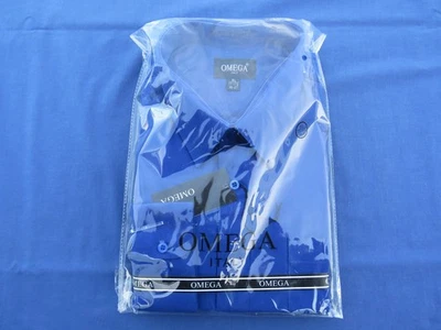 "OMEGA" ITALIA, CAMISA DE VESTIR HOMBRE, AZUL REAL, MANGA LARGA, XL, 17/17-1/2x36/37 Foto 1 de 4