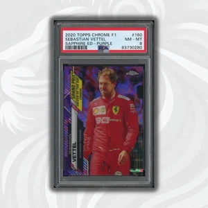 PSA 8 - 01/10 Sebastian Vettel #160 - Sapphire - Purple -2020 Topps Chrome F1 - Picture 1 of 2