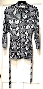 CHICO'S BELTED JACKET SNAKESKIN STYLE SIZE 3 (U.S. L) POLY SPANDEX MULTICOLOR - Picture 1 of 9