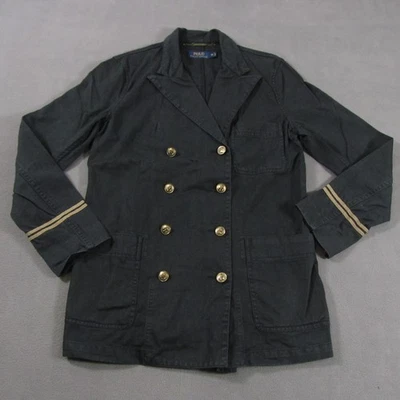 Polo Ralph Lauren Linen Pea Coat Field Jacket Womens Sz 10 Military Utility - Image 1 of 4