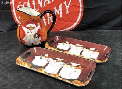 Jennifer Garant Multicolor Rectangular Serving Tray And Pitcher Set Of 3 - Image 1 of 4