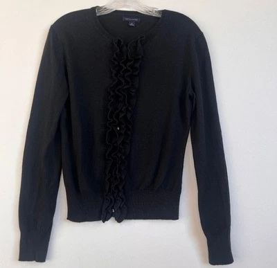 Cárdigan Tommy Hilfiger para mujer de algodón/cachemira con botones y volantes mediano Foto 1 de 4