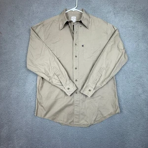 Brooks Brothers 346 Mens Medium Khaki Button Up Long Sleeve Shirt - Picture 1 of 7