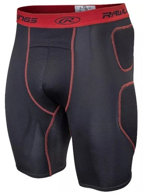 Rawlings Boys Baseball Slider Shorts, Black, Medium US - Image 1 of 2