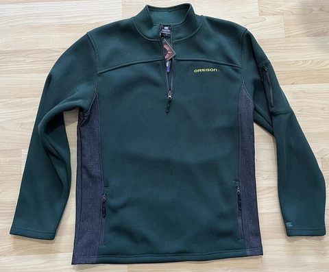 Oregon Ducks NCAA Jacket Colosseum Athletics Pullover 1/4 Zip Men's L New NWT Cover