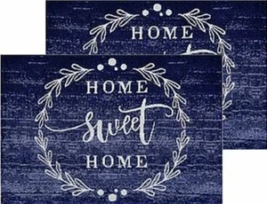 2 Gobelin Tischsets, 13"x19", INSPIRATIONAL, HOME SWEET HOME KRANZ AUF BLAU, HC - Bild 1 von 12