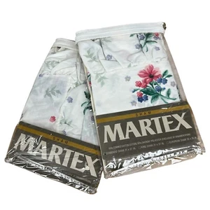 Vintage neu aus altem Lagerbestand 2er Set Martex Garden Prelude Standard Kissenbezüge Blumen Rüschen Landhaus - Bild 1 von 12