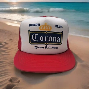 Vintage Corona Beach Club Tijuana Mexico Mesh Trucker Hat Snapback Cap Cerveza - Picture 1 of 9
