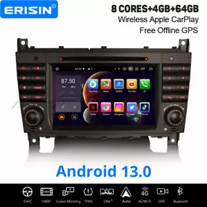 4+64GB Android 13 CarPlay Autoradio GPS Mercedes C/G/CLC Klasse W203 DAB+ 8 Kern - Bild 1 von 21