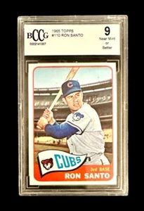 RON SANTO 1965 TOPPS #110 BECKETT COLLECTORS CLUB BCCG 9 CUBS CHICAGO QUASI NUOVI - Foto 1 di 2