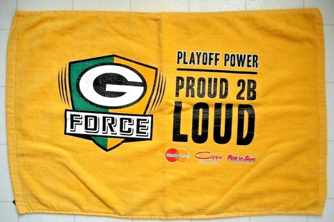 Vtg 2008 Green Bay Packers G Force Proud 2B Loud Play-offs Rally Towel Favre WOW Cover