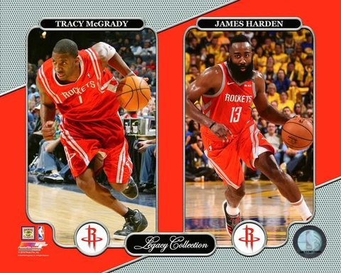 JAMES HARDEN & TRACY McGRADY T-Mac "Houston Rockets" LICENSED poster 8x10 photo Cover