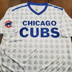 True Fan MLB Chicago Cubs Baseball Shirt Mens 2XL XXL White major polyester - Picture 1 of 12