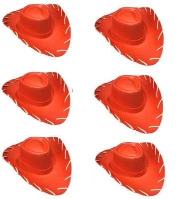 6 x Sombreros de Vaquero ROJOS para Niños Toy Story Jessie Vestido Elegante Disfraz Sombrero Foto 1 de 3