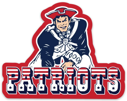 New England Patriots Logo w/ Minuteman in Red, White, & Blue Die-cut MAGNET Cover