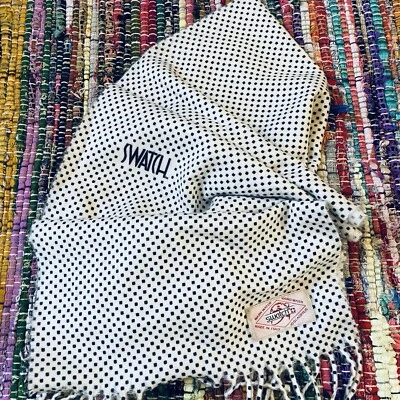 Vtg Rare Swatch Swiss Watches Ad Merchandising Geometric Scarf Black & White 80s - Image 1 of 4