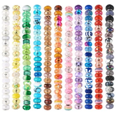 220Pcs 11 Colors Resin European Beads , Large Hole Rondelle Beads Craft 13.5x9mm - Image 1 of 4