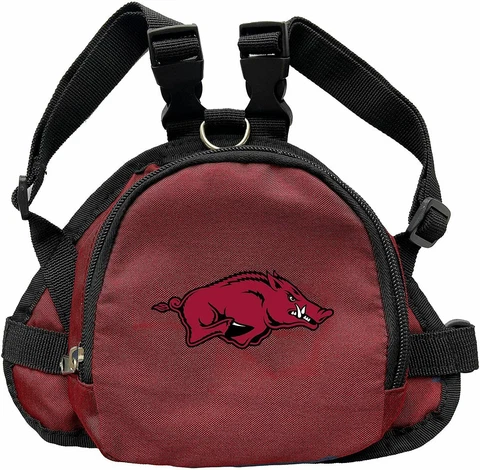 NEW! ARKANSAS RAZORBACKS DOG CAT MINI BACKPACK HARNESS w/LEASH CHOOSE SIZE Cover
