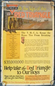 At the Sign of the Red Triangle -The YMCA Original WWI Poster 1917 23x38" - Picture 1 of 14
