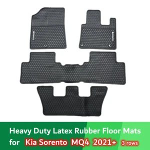 Heavy Duty Waterproof Rubber Floor Mats for Kia Sorento MQ4 2021 -Current 3 Rows - Picture 1 of 5