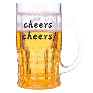 Fake Beer Mug Double Layer Funny Fake Beer Cup 450ml Beer Cup Creative Beer Mugs - Picture 1 of 11