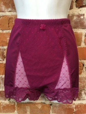 Bragas Rhonda Shear Mulberry Rosa Malla Punto Pin-Up Retro Cintura Alta Nuevas Foto 1 de 4
