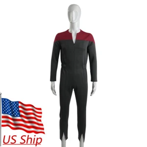 Mono para Hombres Comandante Sisko Duty Rojo Uniforme Juegos con disfraces ST Disfraces - Imagen 1 de 12
