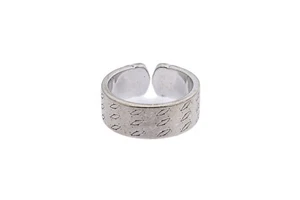 Vintage Cartier C Logo Monogram Band 18K 750 White Gold Ring Size 7 1/2 - Picture 1 of 5