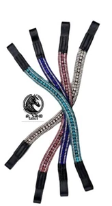 Bling 5 Row Crystal Leather Wave Browband for Horse dressing With Free Shipping. - Picture 1 of 13