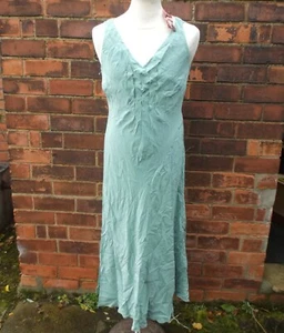 Monsoon Lucy Moss Green Pastel Long Floor Length Dress Women's UK 14 NEW BNWT - Picture 1 of 11