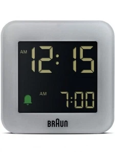 Braun BC08G Digital travel alarm clock Grey Brand New - Picture 1 of 5