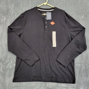 St John's Bay Legacy Super Soft  Long Sleeve Henley Men's Large Black - Picture 1 of 8