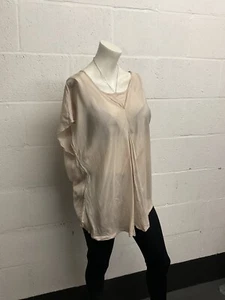 Blusa túnica Viz A Viz beige manga corta damas talla 16 - Imagen 1 de 6
