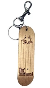 New Good Wood New York The Goodwood Godfather 4 Inch Wooden Skateboard Keychain - Picture 1 of 1