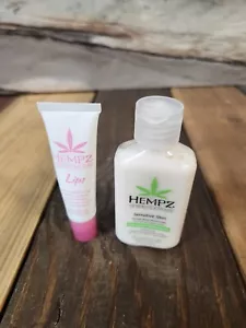 Hempz Sensitive Skin Body Moisturizer Lotion Travel 2.25oz PLUS Herbal Lip Balm - Picture 1 of 1