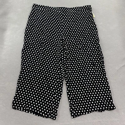 Pantalones Michael Kors Mujer 22W Negro Lunares Recortados Pierna Ancha Ligeros Foto 1 de 4