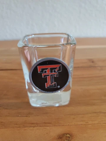 Texas Tech Red Raiders Square Shot Glass 2 oz. Round Logo Pre-owned NCAA Bar CDG Cover