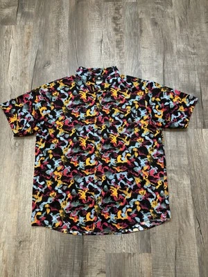 Camisa abotonada camuflaje abstracto salpicaduras multicolor Lifted Research Group LG A7 Foto 1 de 4