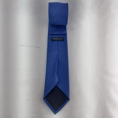Van Heusen Men’s Blue Necktie 58x3.25” Classic Solid Textured Polyester  - Image 1 of 4