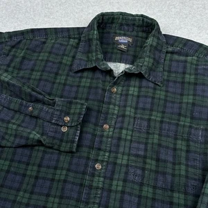 Cambridge Classics Shirt Mens XL Green Blue Black Watch Plaid Corduroy Flannel - Picture 1 of 11