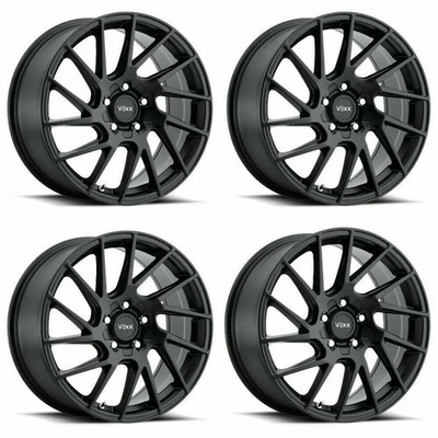 Set 4 17" Voxx Falco Matte Black Wheels 17x7.5 5x112 5x120 40mm Rims - Изображение 1 из 4