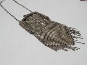 BOLSO ALETA MALLA PLATA VINTAGE ANTIGUO FRANCÉS VICTORIANO - DECO ALEMÁN - Imagen 1 de 7