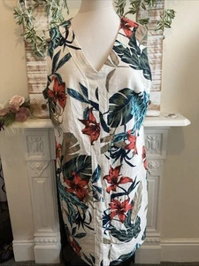 Ladies Lined Floral Summer Dress Size 16 - Picture 1 of 9