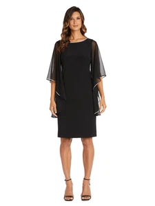 Chiffon Butterfly Sleeve Sheath Dress Size 12 - Picture 1 of 3