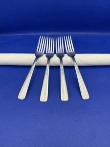 Oneida Thor FLUTED ROSE Stainless Dinner Fork USA Silverware Flatware Lot Of 4 - Picture 1 of 5