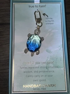 True to Form Sea Turtle Blue Crystal Handbag/Keychain Charm - Picture 1 of 4