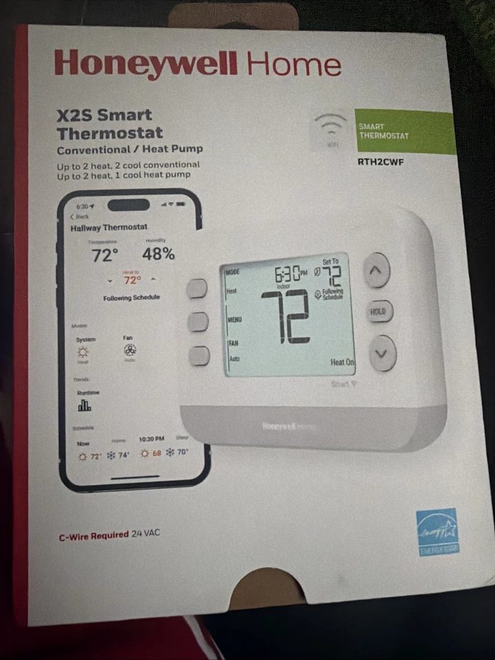 Honeywell X2S Smart Thermostat RTH2CWF Conventional/Heat Pump WiFi 7382 - Image 1 of 1