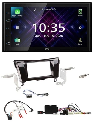 JVC DAB 2DIN Lenkrad Bluetooth USB Autoradio für Nissan Qashqai 14-18 X-Trail Ka - Bild 1 von 4