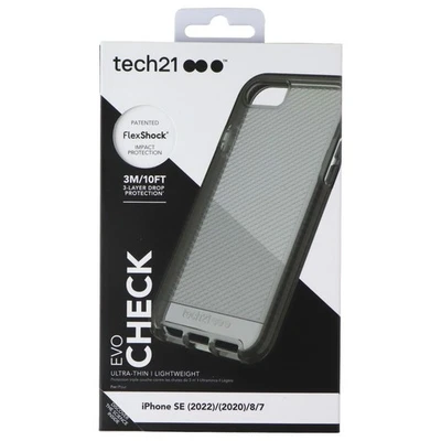 Tech21 Evo Check Series Flexible Case Cover iPhone 8 / 7 - Smokey Tint / Black - Image 1 of 2